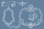 Vintage White Damask Baroque Set, a Decorative Illustration by AlenaVlasko stock Market (Thumbnail 9 of 9)
