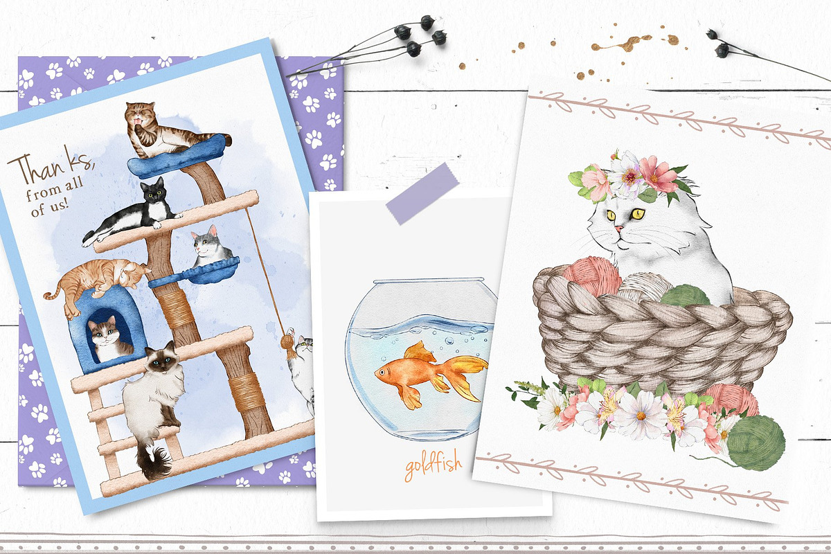 Cat Illustrations Patterns & Borders, a Graphic by Pretty Little Lines (Photo 8 of 17)
