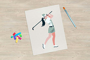 8 Golfer Golf Sport Player Character, a Sport Illustration by jongcreative (Thumbnail 5 of 6)