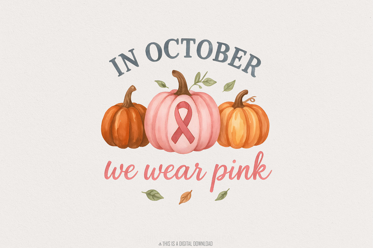 In October We Wear Pink PNG, Breast, an Illustration by SharpMarketplace (Photo 1 of 9)