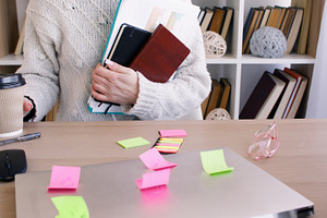 Coffee break freelancer lifestyle notebook desk, a Person Photo by Photo Drive Studio