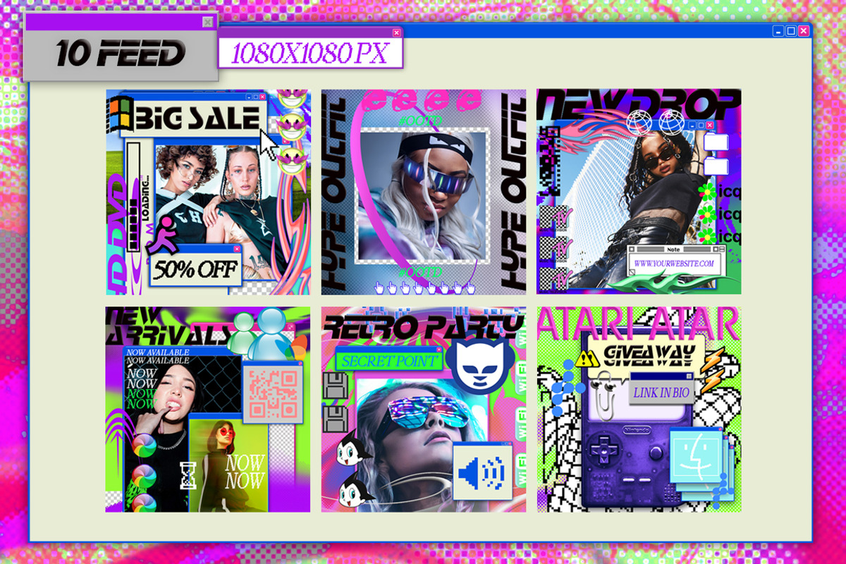 Retro templates instagram, a Social Media Template by HYPER HIROⓇ (Photo 5 of 8)