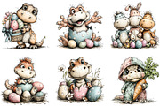 Watercolor Easter Dinosaur Clipart, an Illustration by Sublimation Artist (Thumbnail 5 of 7)