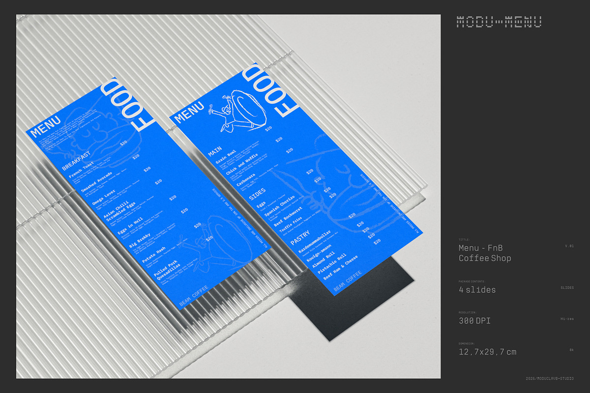 4 FnB & Coffee Shop Menu Templates, a Stationery Template by Moduclave Studio (Photo 2 of 4)