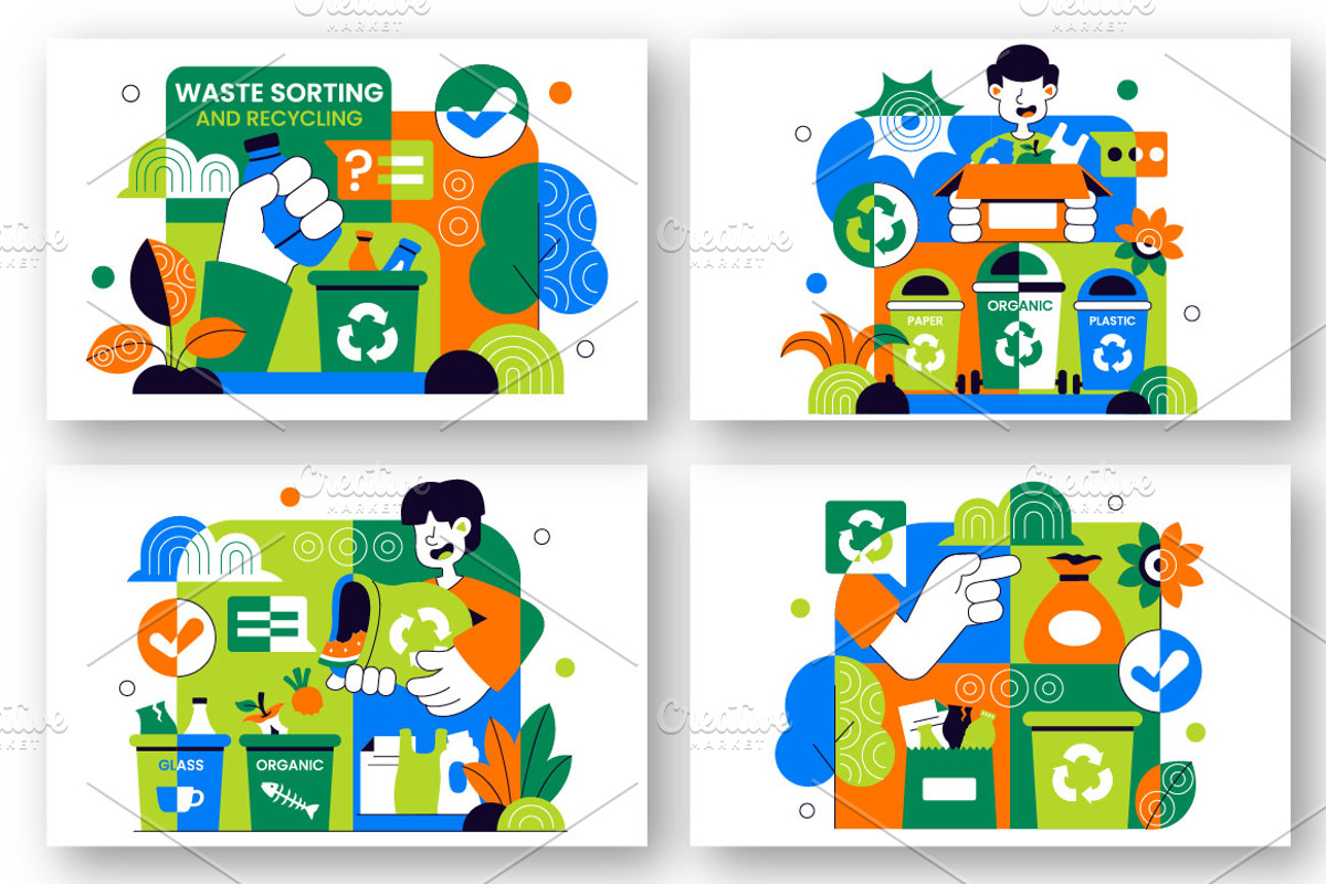 10 Waste Sorting and Recycling, an Object Illustration by denayunebgt (Photo 2 of 4)