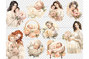 Baby Shower Clipart Bundle PNG, a Person Illustration by GlamArtZhanna (Thumbnail 4 of 5)