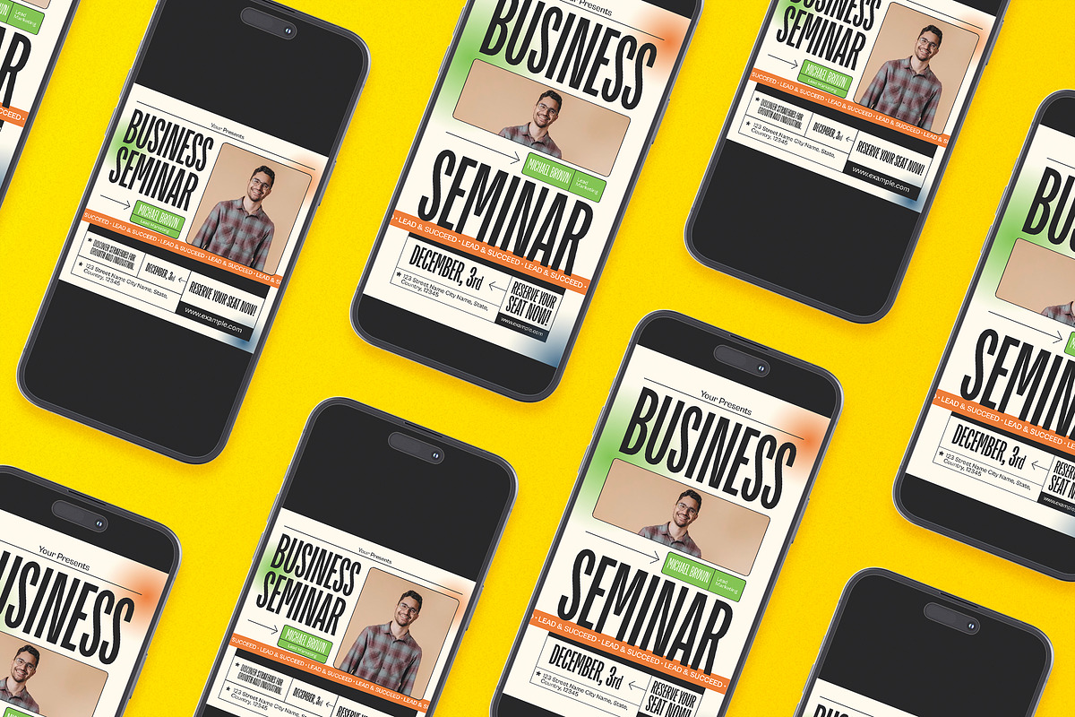 Art Deco Business Seminar Flyer Set, a Flyer Template by Aiyari Graphic (Photo 2 of 3)