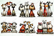 Whimsical Christmas Dogs Clipart, an Illustration by Creative Art (Thumbnail 3 of 11)