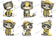 Whimsical Cats Clipart, an Illustration by DreamArtGraphic (Thumbnail 4 of 4)