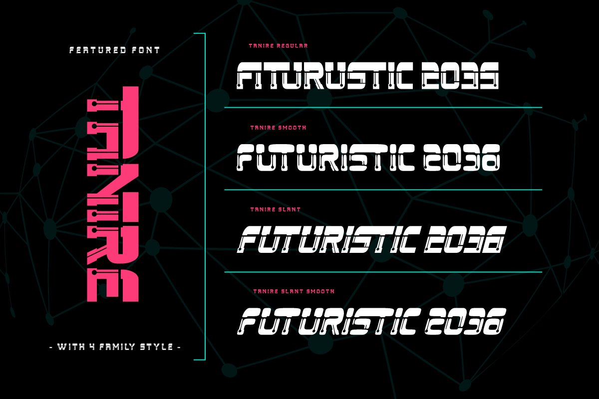 Tanire - Futuristic Tech Font, a Sans Serif Font by twinstd (Photo 3 of 10)