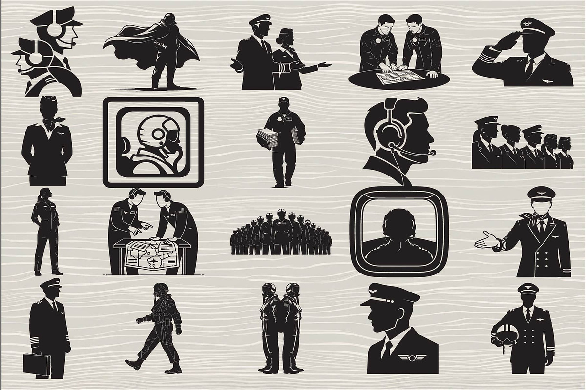 collection of pilot silhouettes, an Illustration by Amazin_art (Photo 1 of 29)