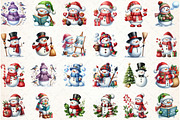 Christmas Snowman PNG Clipart, an Illustration by Libby Wishes (Thumbnail 2 of 6)