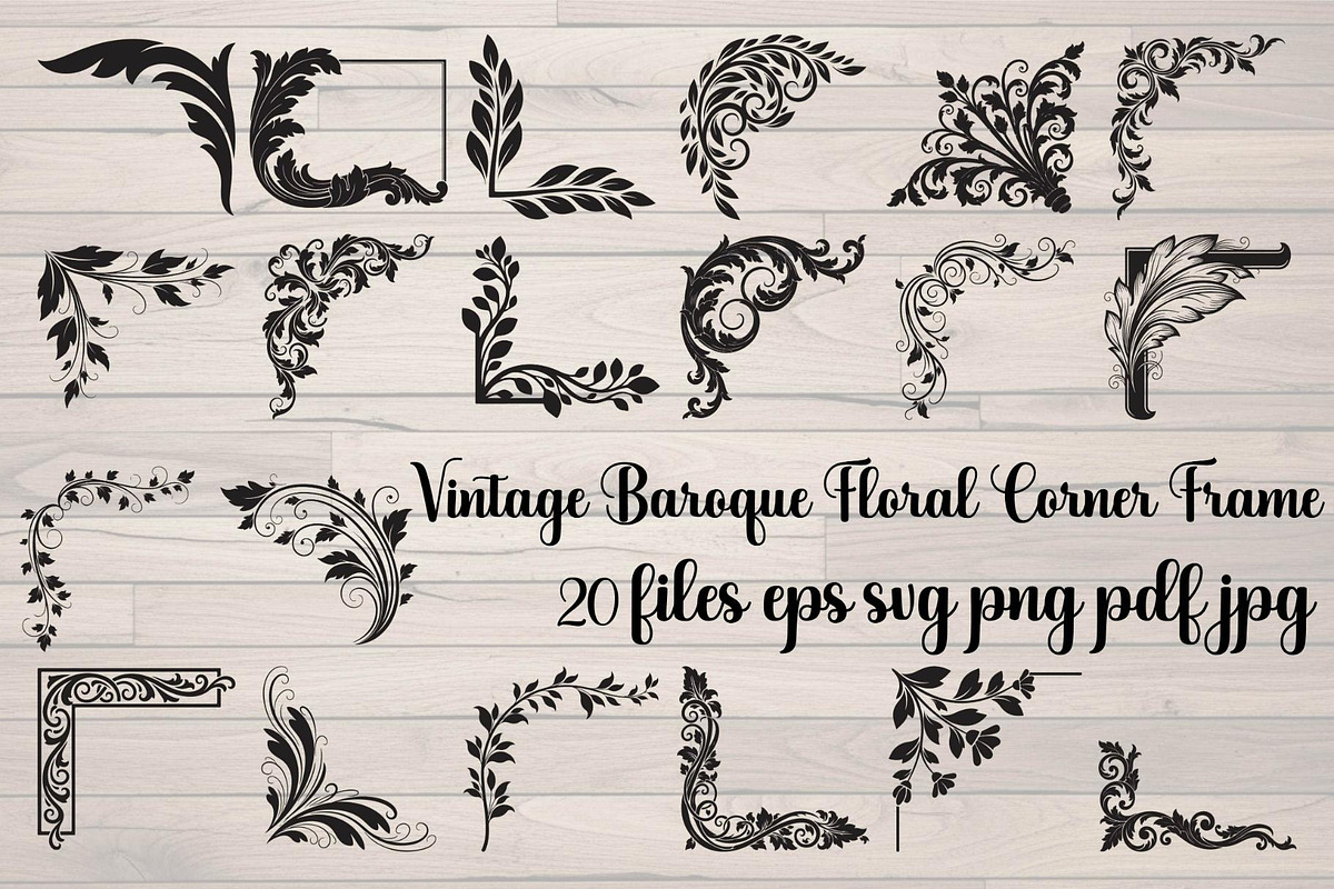 Vintage Baroque Floral Corner Frame, a Decorative Illustration by Creativeshirt (Photo 1 of 20)