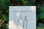 Minimal Line Art Wedding Invitation, an Invitation Template by Filip Studio (Thumbnail 2 of 2)