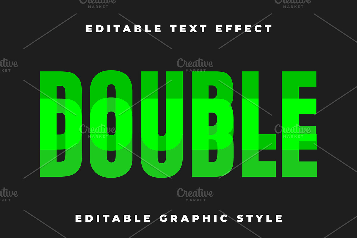 Bold Green Overlay Text Effect preview 3