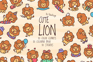 Kawaii Lion Clipart, an Animal Illustration by Palau