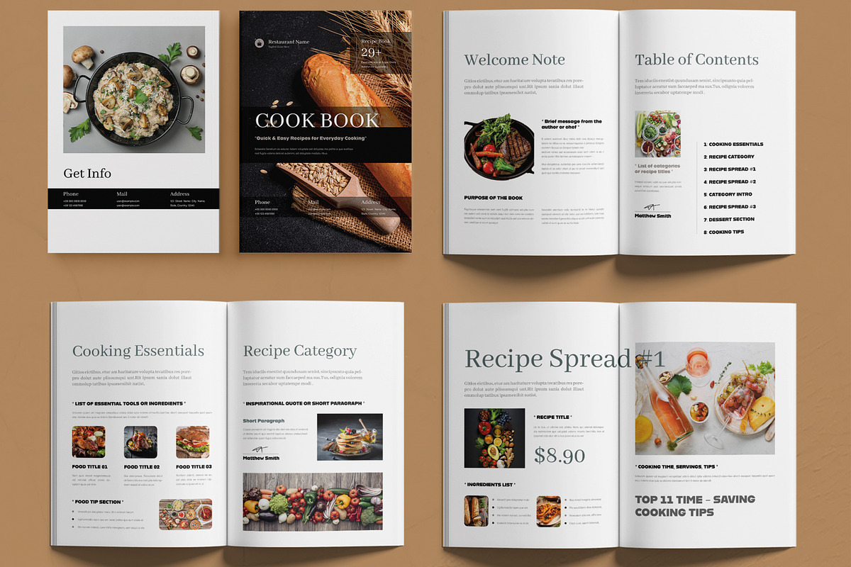 Minimal Recipe Book Design preview 2