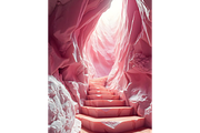 Pink Crystal Cave Stairs Stock Photo, a Nature Photo by Aura Canyon HQ (Thumbnail 1 of 8)
