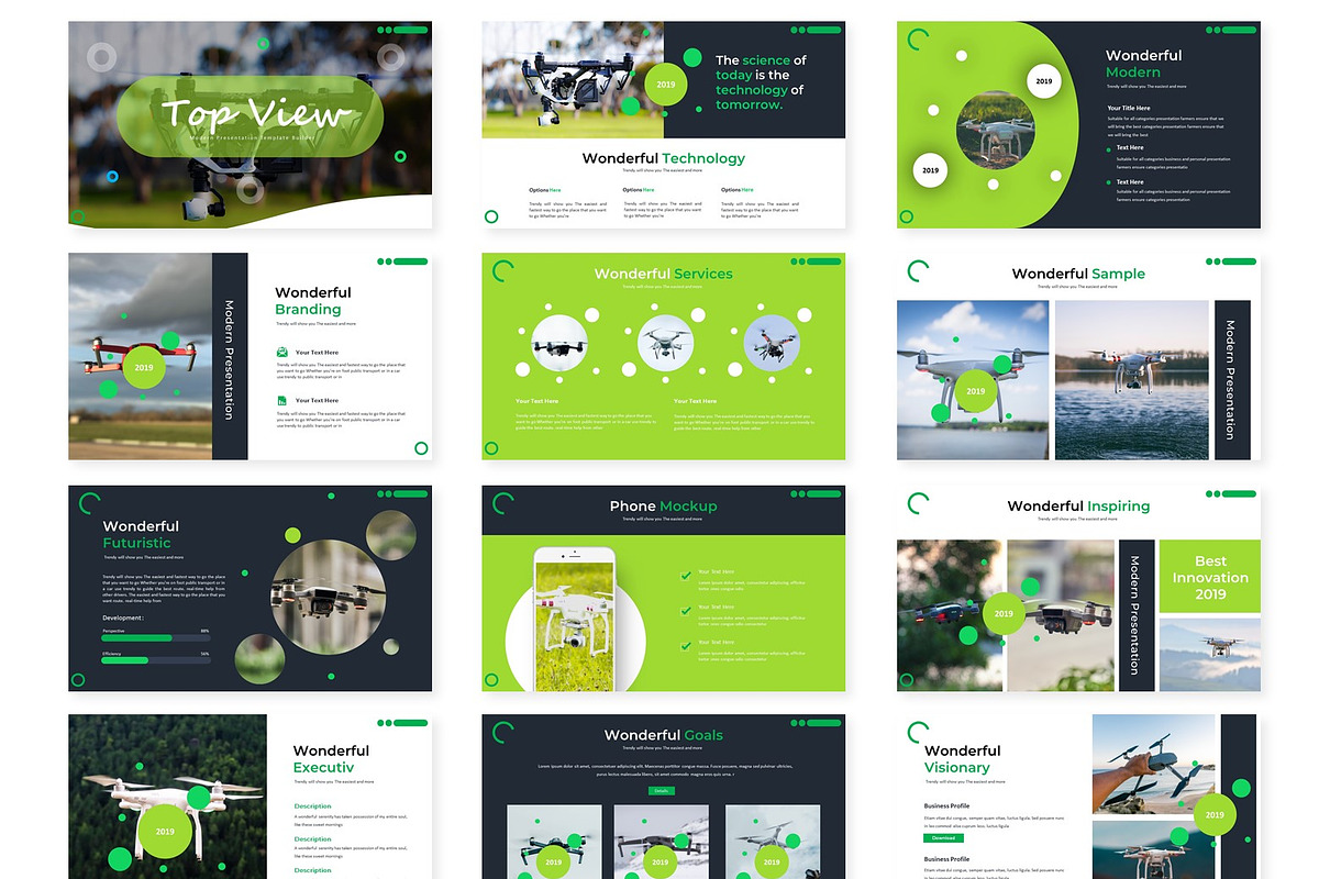 Top View - Google Slides Template, a Presentation Template by AQR Studio