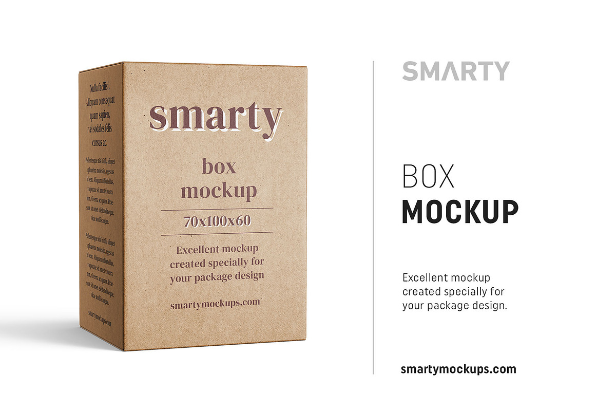 Box mockup 70x100x60, a Packaging Mockup by Smarty Mockups (Photo 1 of 5)