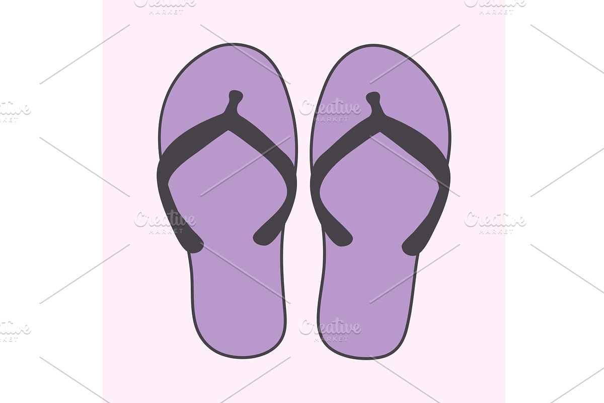 Purple flip flops illustration with, an Object Illustration by okskukuruza