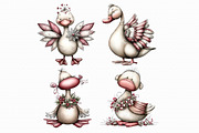 Whimsical Geese Clipart, an Illustration by Libby Wishes (Thumbnail 3 of 6)