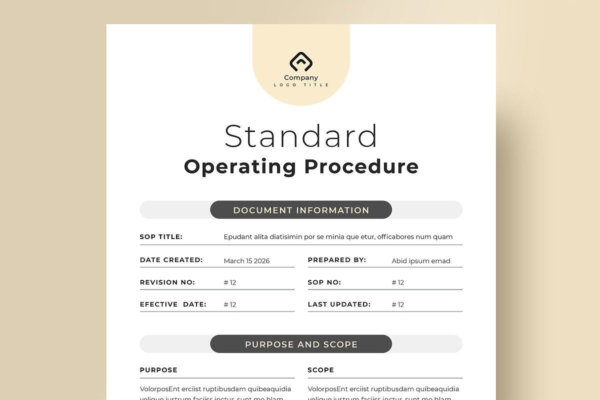 SOP Template, A4, US Letter, a Stationery Template by Niofix (Photo 1 of 7)