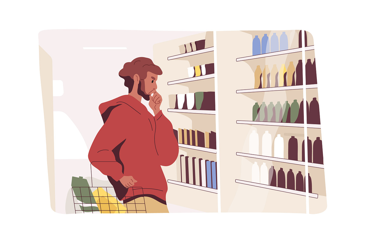 People choose food, supermarket set, a Food Illustration by Good Studio (Photo 6 of 9)