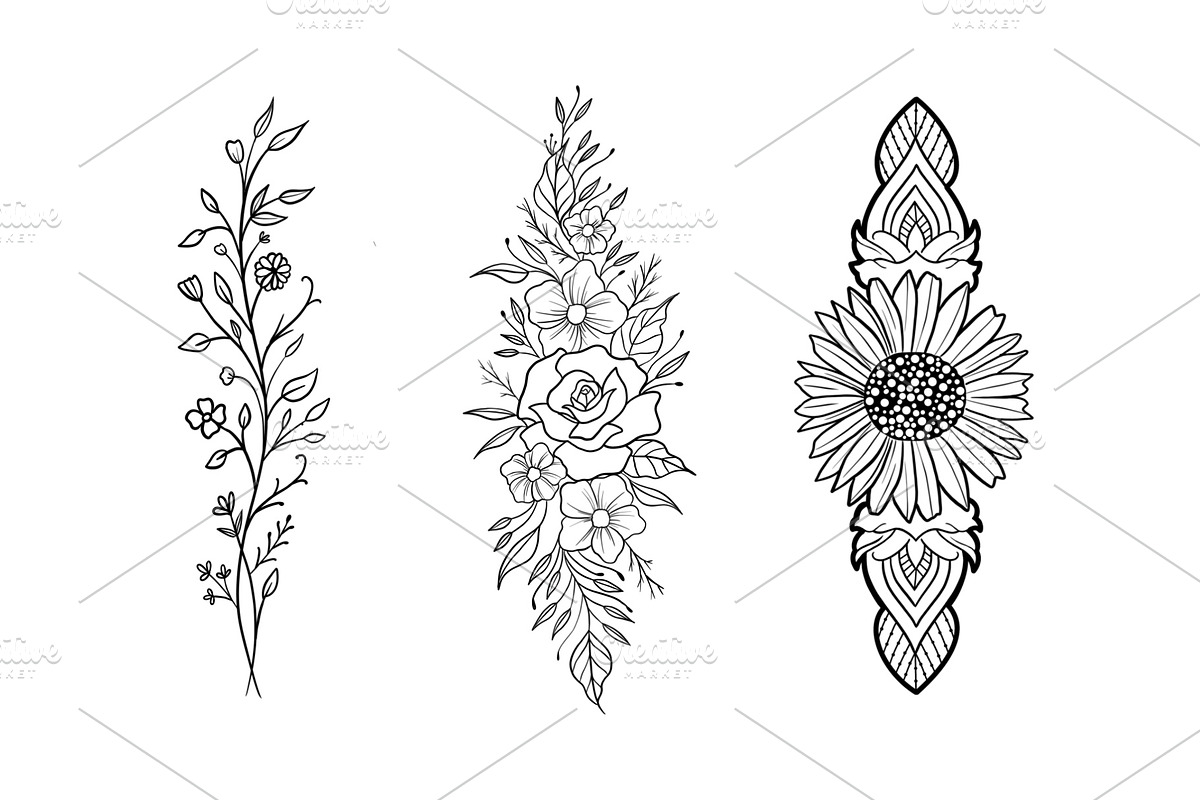 Floral tattoo stamps for procreate, a Brush Add-On by aivos (Photo 9 of 9)