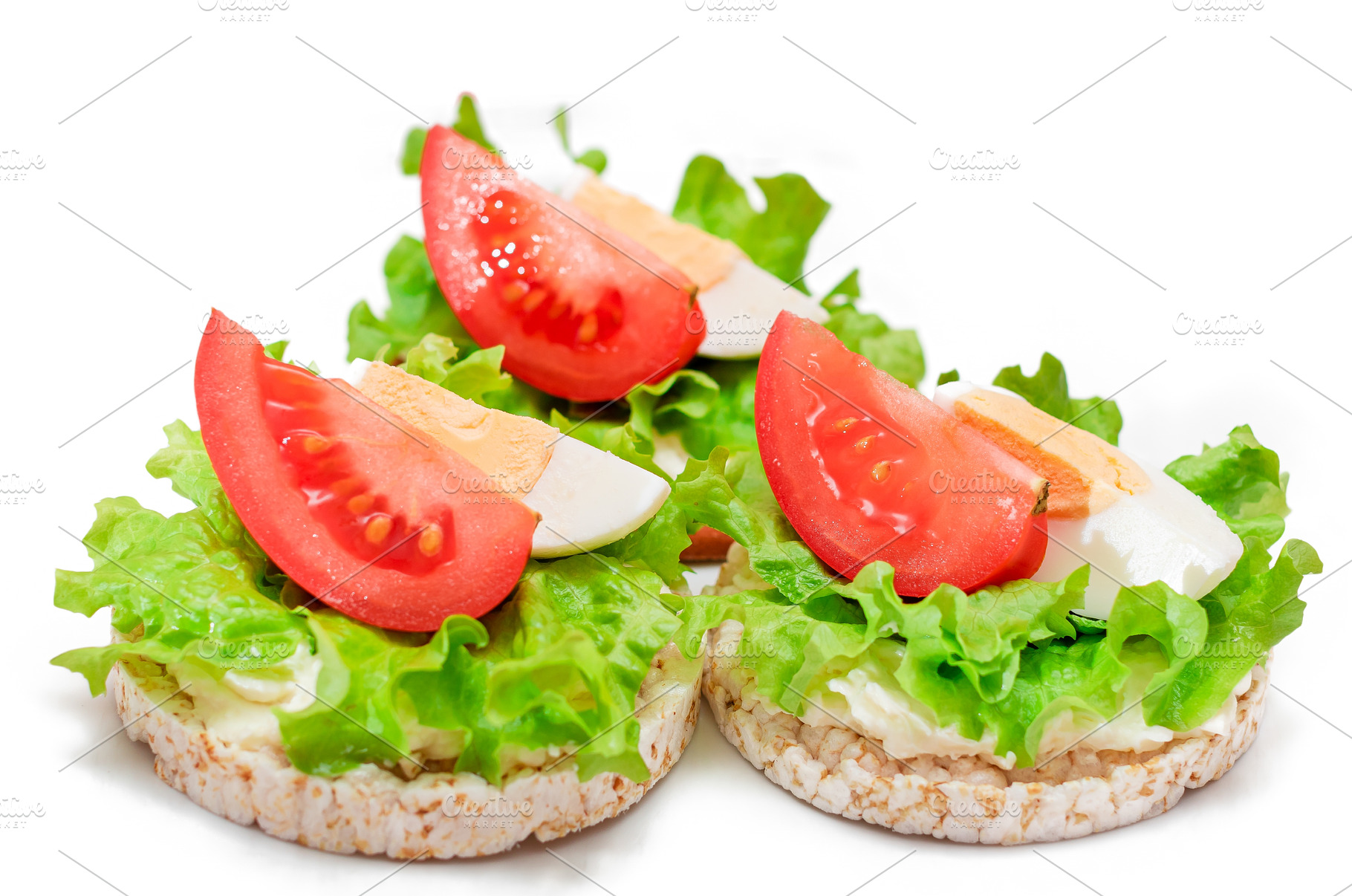 Rice Cake Sandwiches with Tomato, a Food & Drink Photo by InfinitumProdux