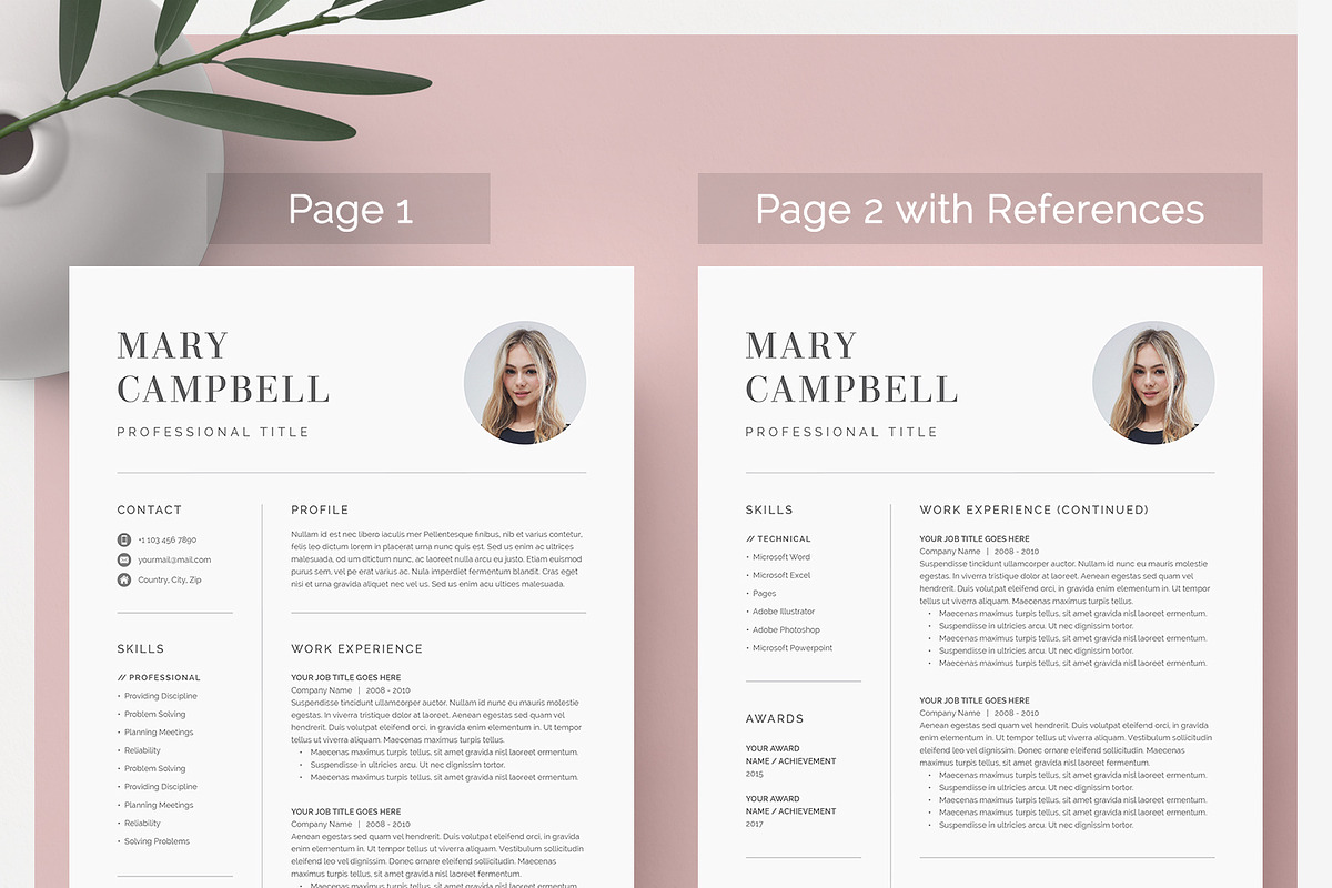 Word Resume & Cover Letter Template, a Resume Template by DemeDesign (Photo 3 of 8)