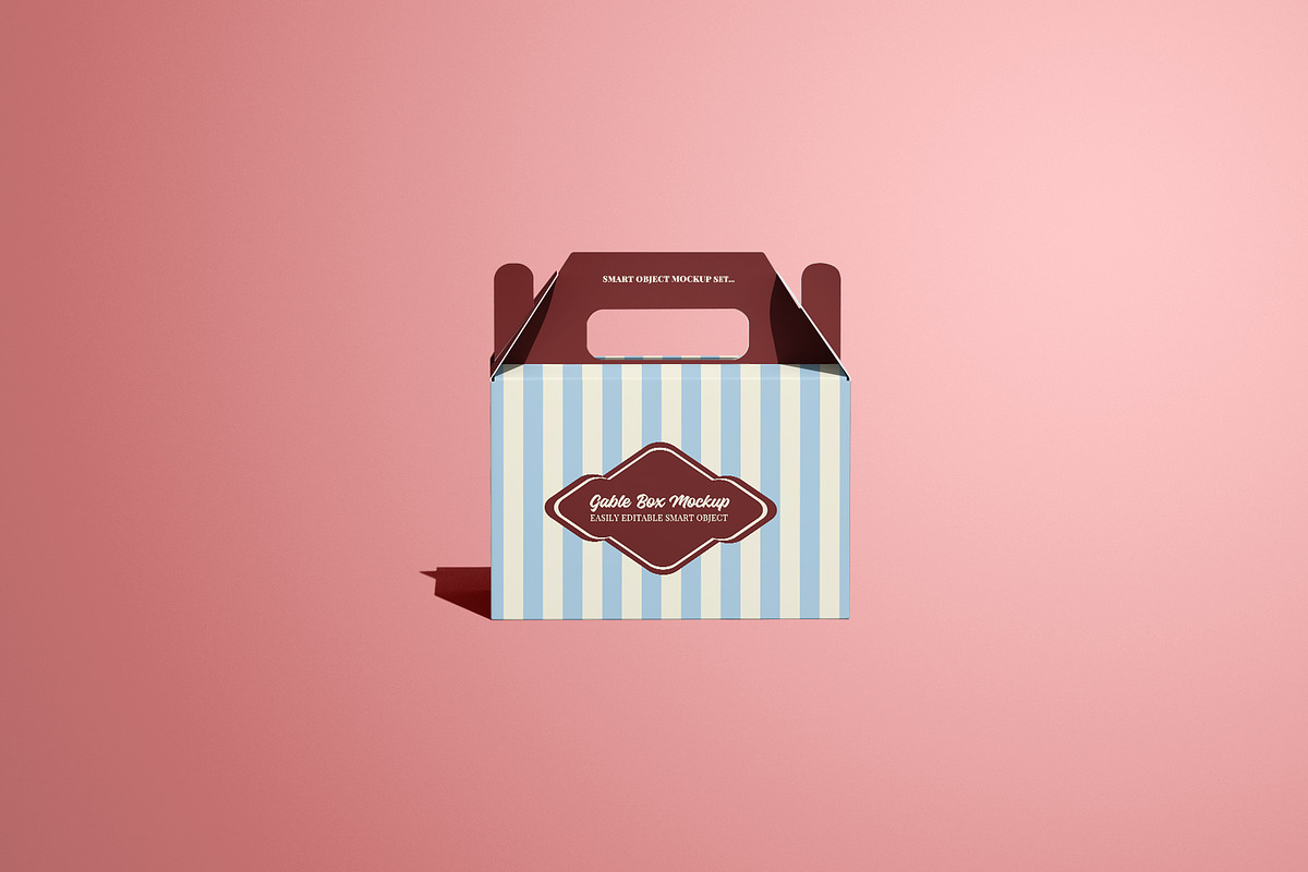 Takeaway Gable Box Packaging Mockup, a Packaging Mockup by Sheikhadesign (Photo 11 of 11)