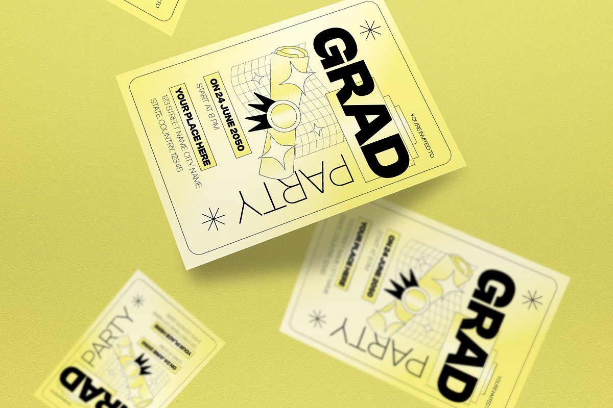 Lime Modern Graduation Invitation, an Invitation Template by graphicook (Photo 2 of 3)