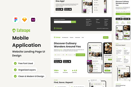 Eatscape - Mobile App Website Landin, a Landing Page Template by twinstd