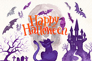 HALLOWEEN WATERCOLOR CLIPART, an Illustration by Art & Things (Thumbnail 1 of 4)