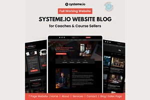 Systeme.io Dark Mode Red Blog, a Landing Page Template by Hayley's Digital Hub