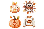 Kawaii Cozy Fall Autumn Clipart, a Seasonal Illustration by CitraGraphics (Thumbnail 6 of 7)