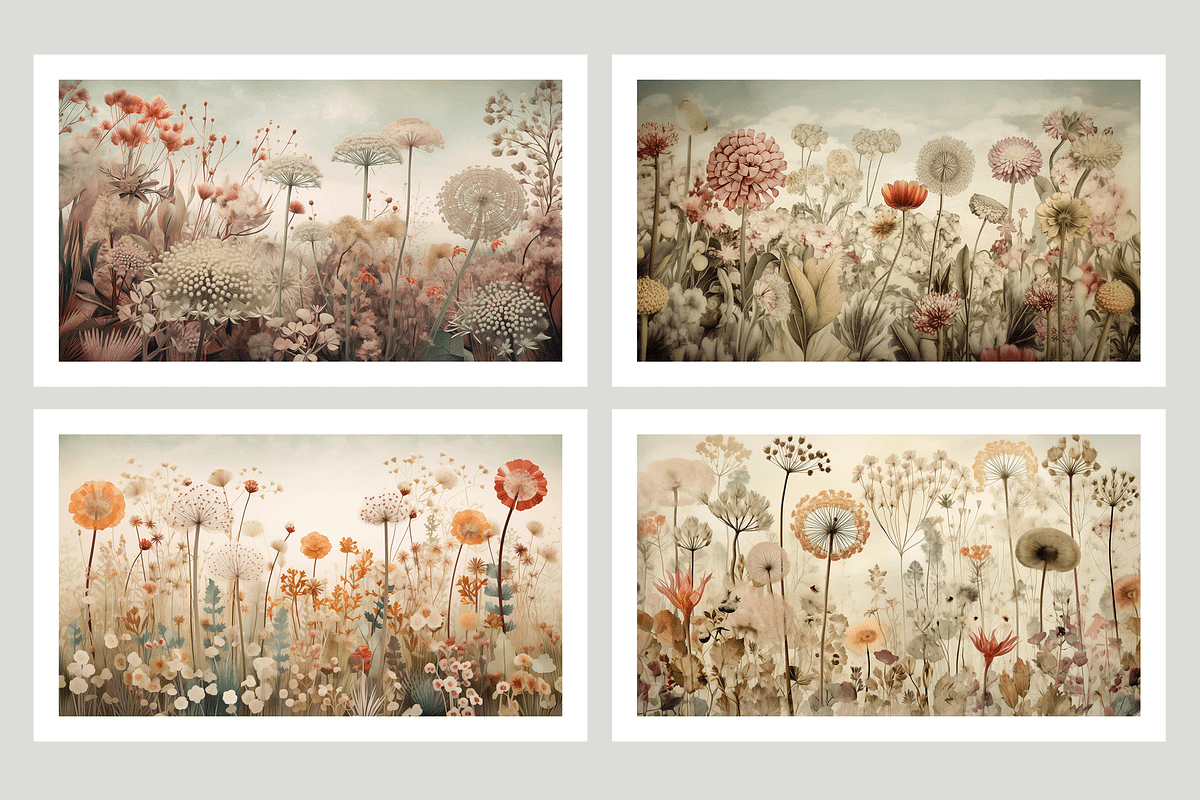 Zewe Collection · Retro Flowerscapes, a Decorative Illustration by milatovar (Photo 4 of 16)