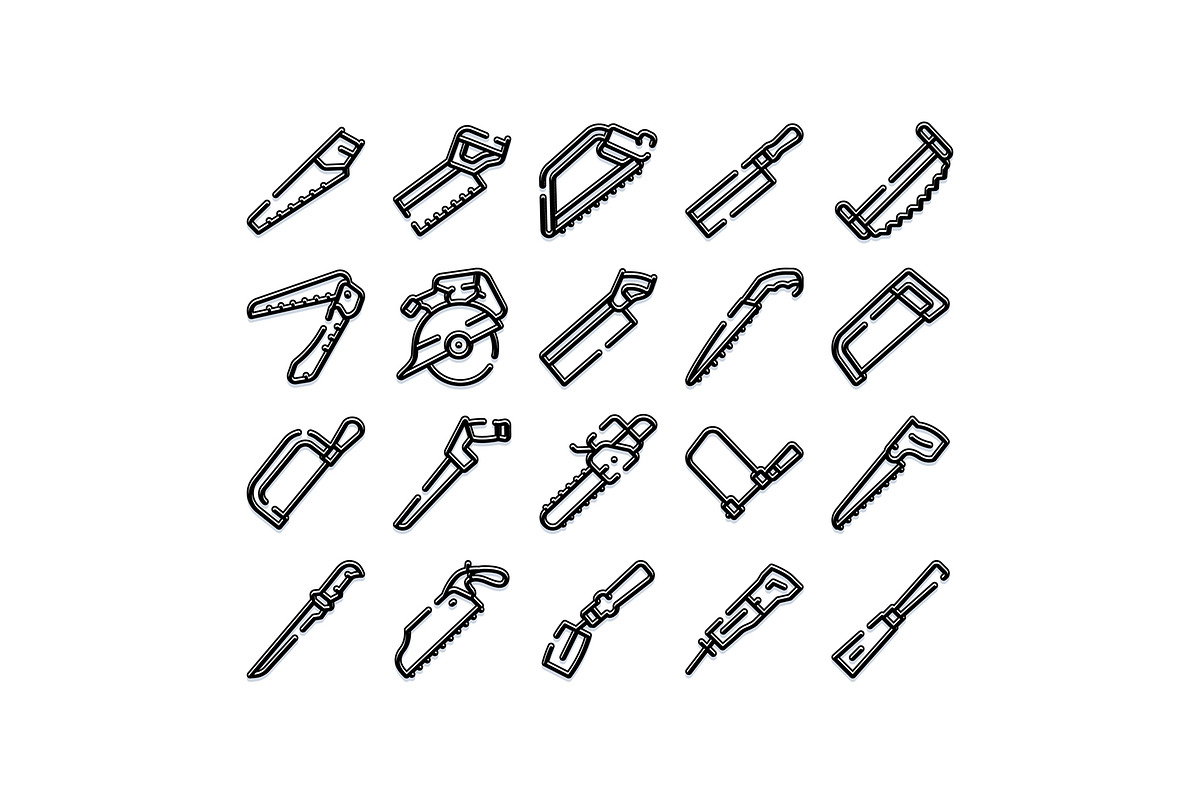 Hand saws and woodworking tools icon, an Object Graphic by pikepicture (Photo 1 of 3)