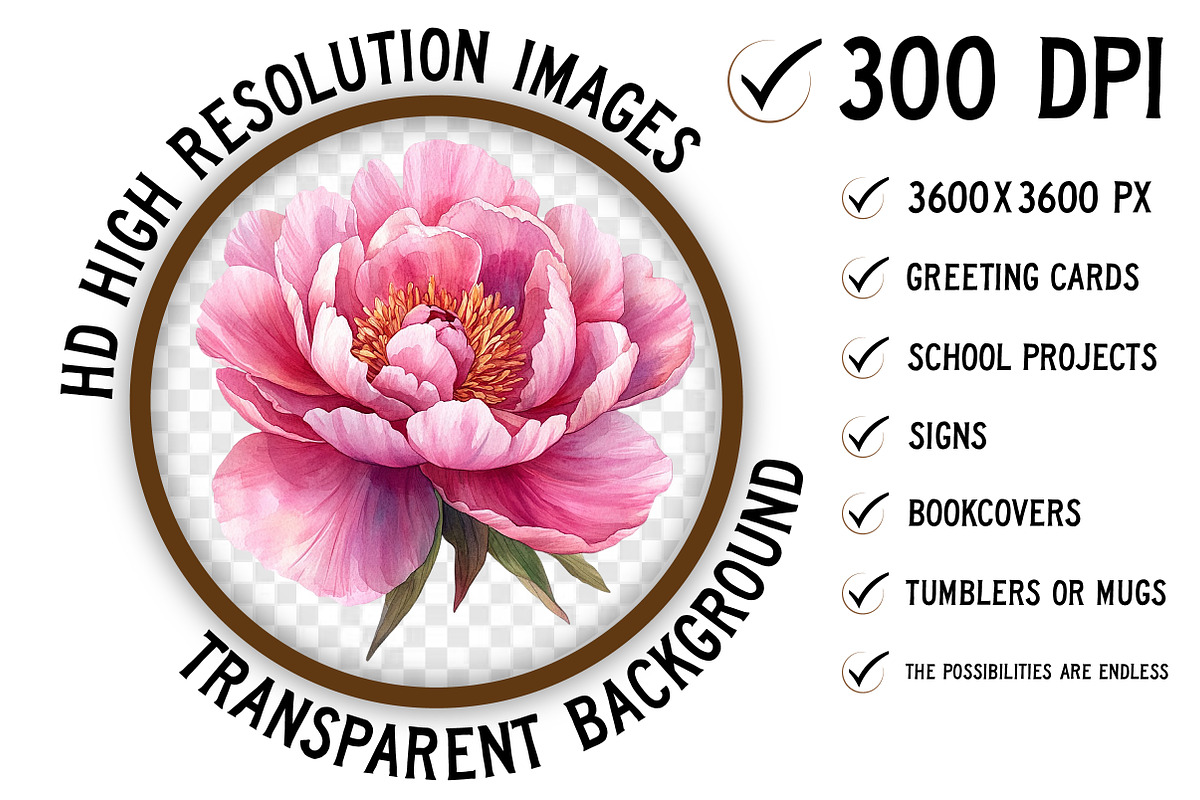 Watercolor Pink Flowers Clipart, an Illustration by Craft Nest (Photo 2 of 7)