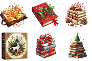 Christmas Books Clipart, an Illustration by DreamArtGraphic (Thumbnail 4 of 5)