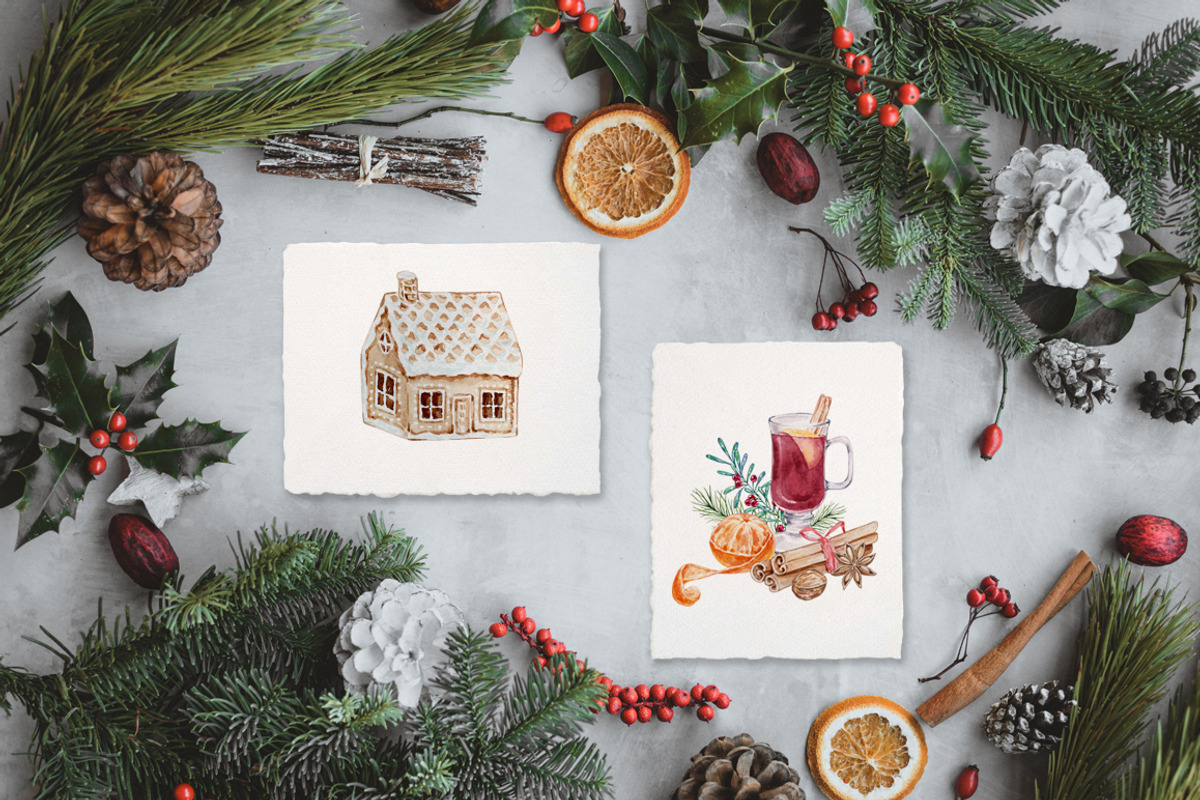 Watercolor Christmas Sweets Clipart, a Food Illustration by SvetaArtStore (Photo 2 of 9)