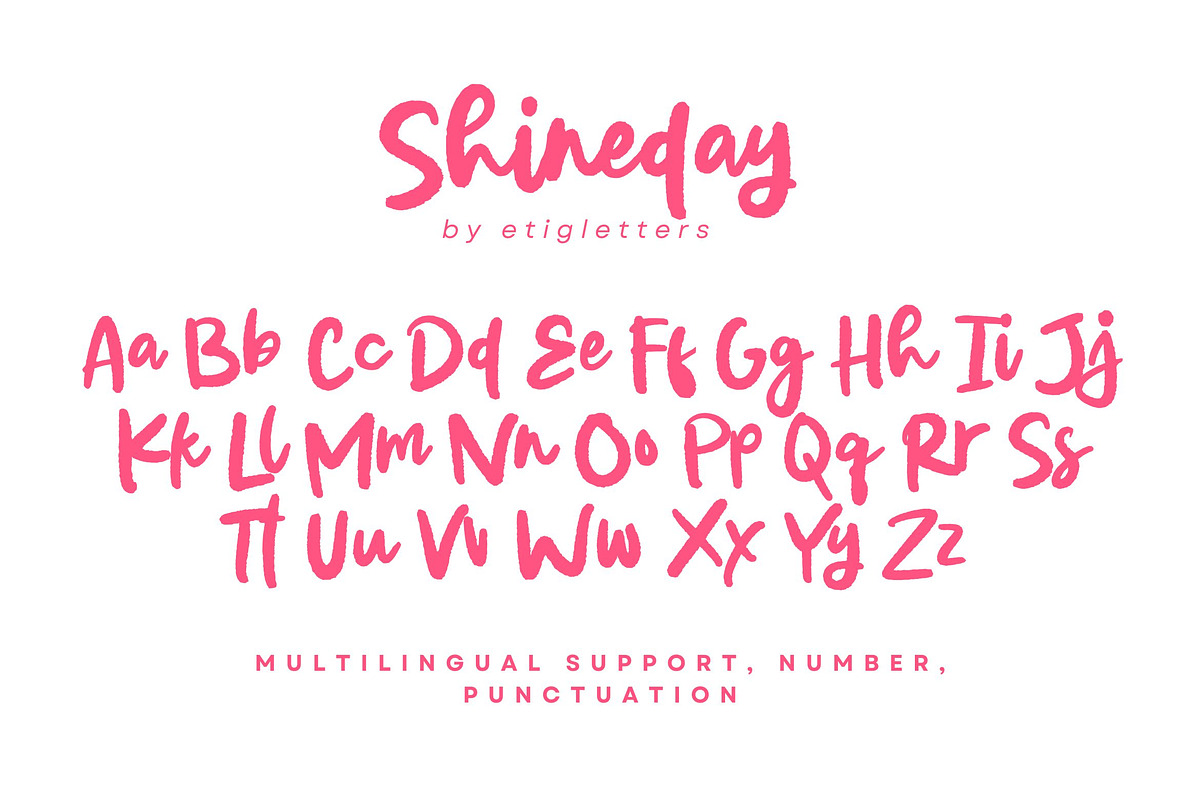 Shineday, a Script Font by etigletters (Photo 7 of 7)