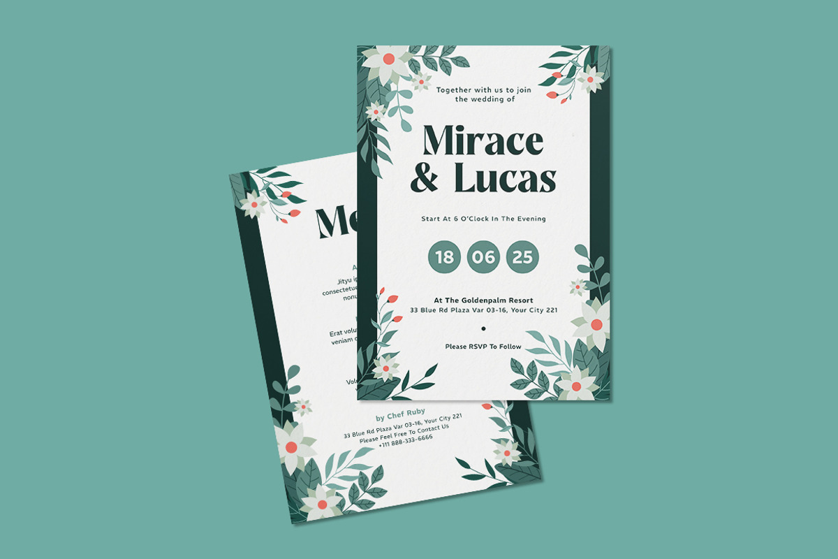 Gimare Wedding Invitation Template, an Invitation Template by iDoodle Studio (Photo 2 of 4)