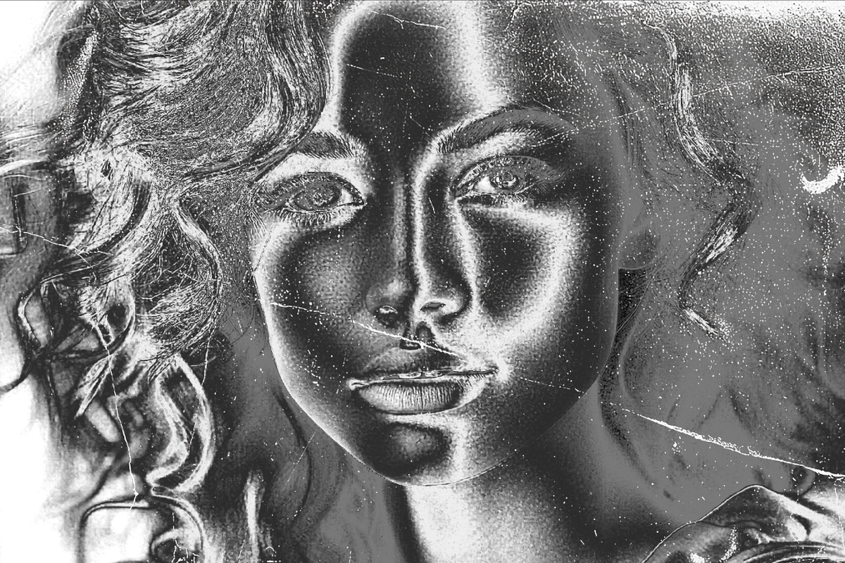 Metallic Engraved Photo Effect, a Brushes & More by studiogstock
