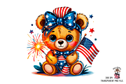 4th of July Cute Bear PNG Bundle, an Illustration by Clipart Bloom (Thumbnail 7 of 11)