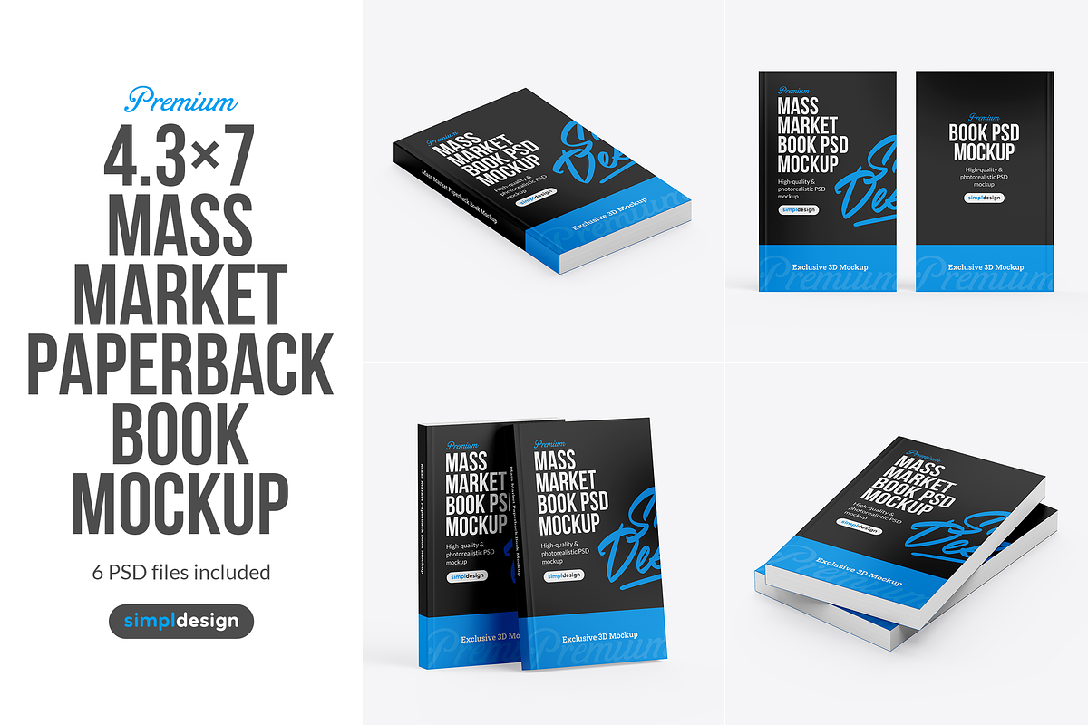 Mass Market Paperback Book Mockup, a Books & Magazine Mockup by SimplDesign (Photo 1 of 13)