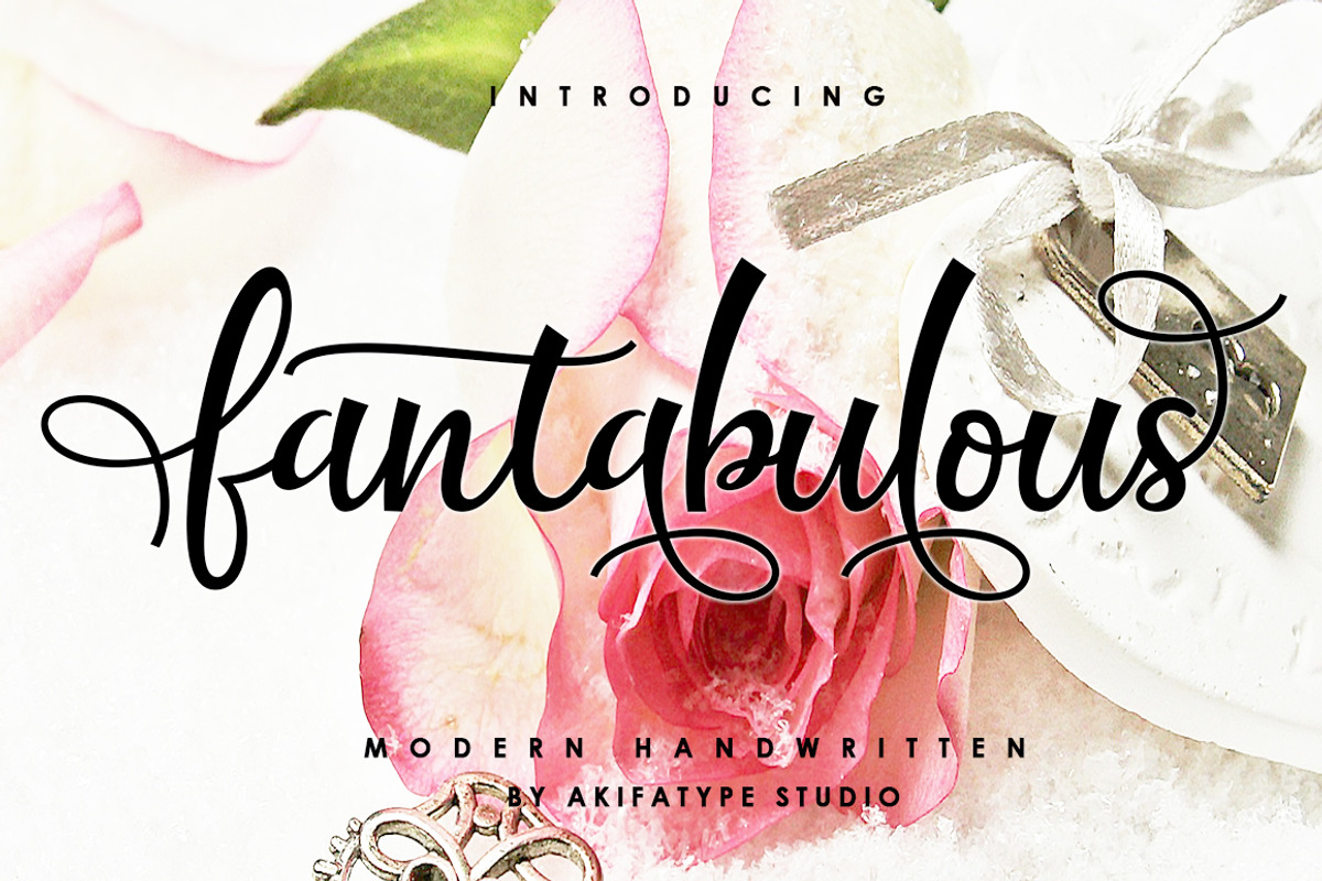 Fantabulous, a Script Font by Akifatype. (Photo 1 of 6)