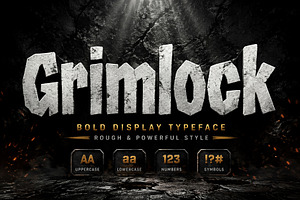 Grimlock, a Slab Serif Font by Wow Magic