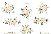 Watercolor Beige Flowers & Leaves, a Decorative Illustration by GraphicsDish (Thumbnail 3 of 5)